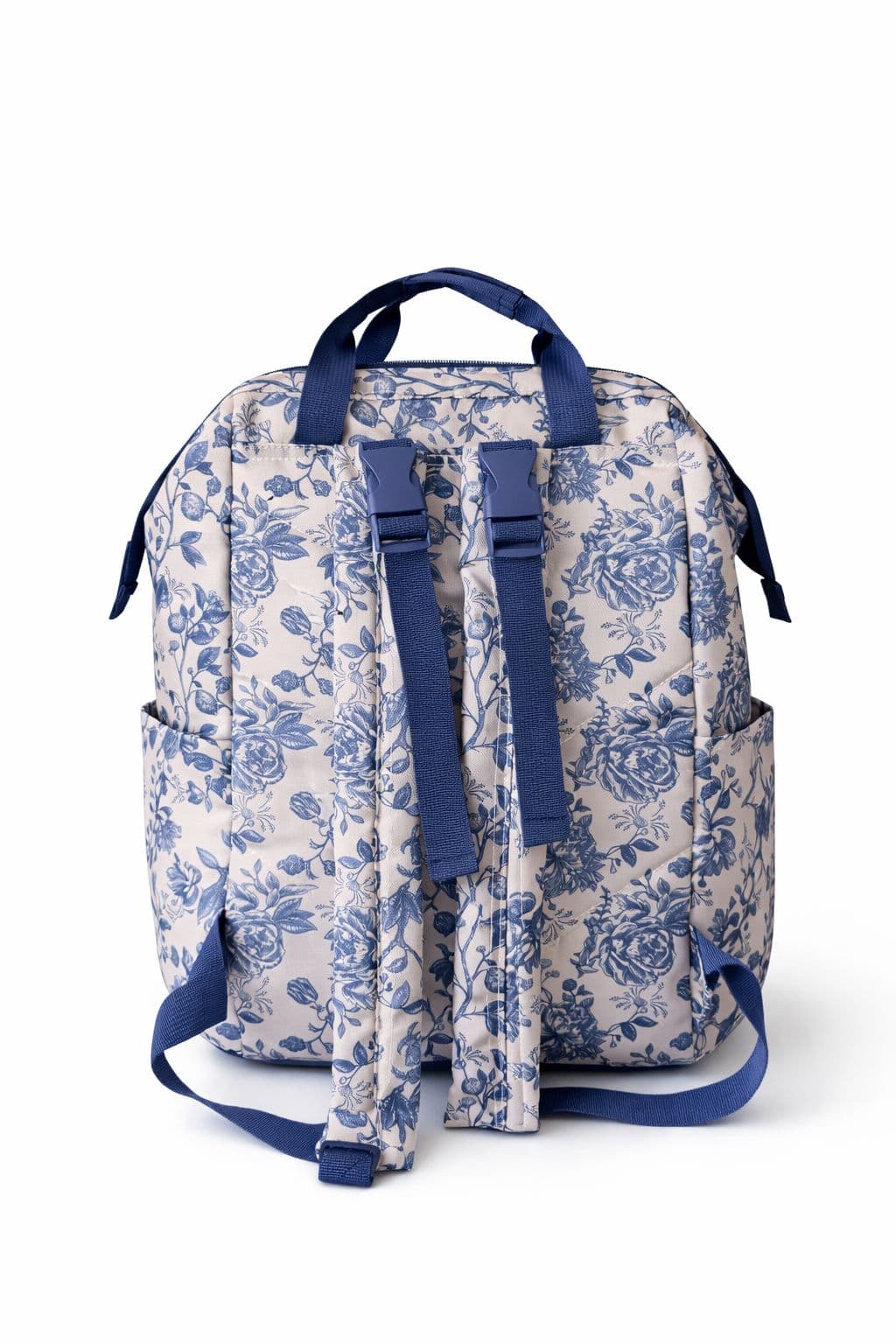 Pañalera - Blanca flores azul alternate