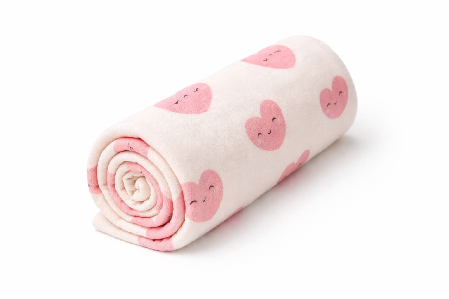Frazada - Blanca Corazones Rosa