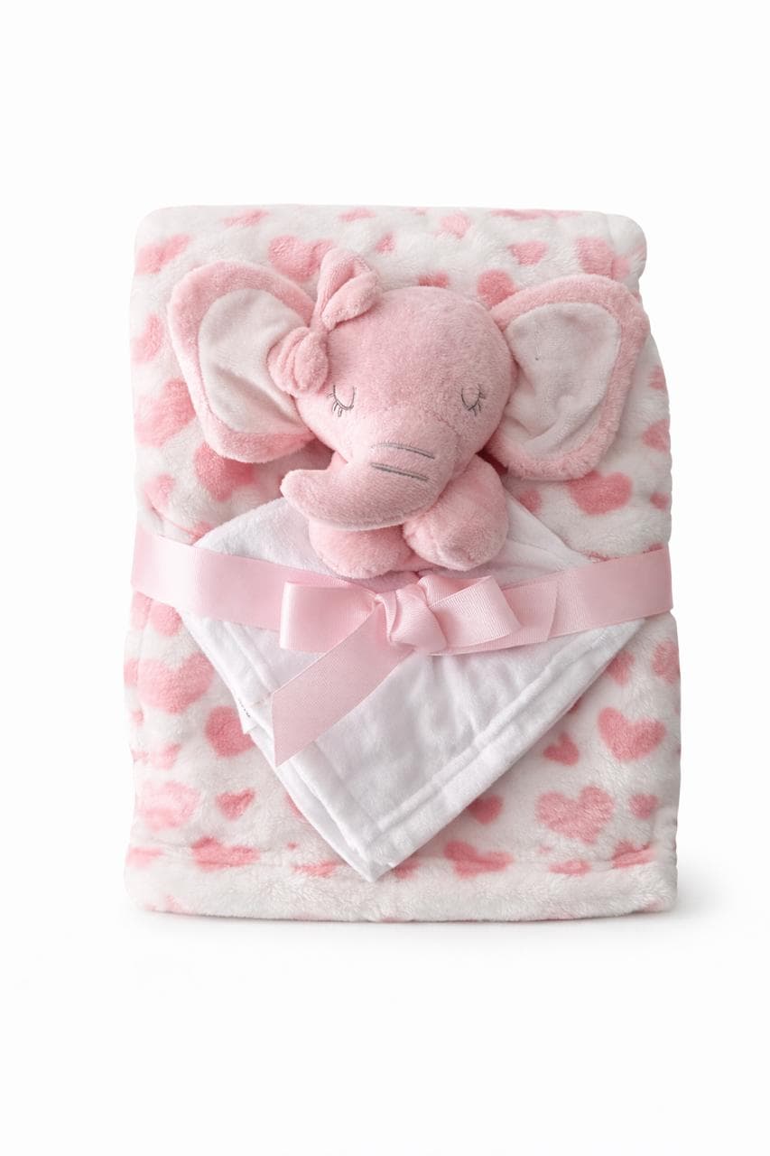 Cobija Sencilla - Elefante Corazon Rosa